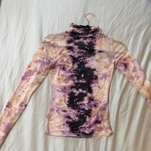 AFRM Tie-Dye Turtleneck Long Sleeve Top